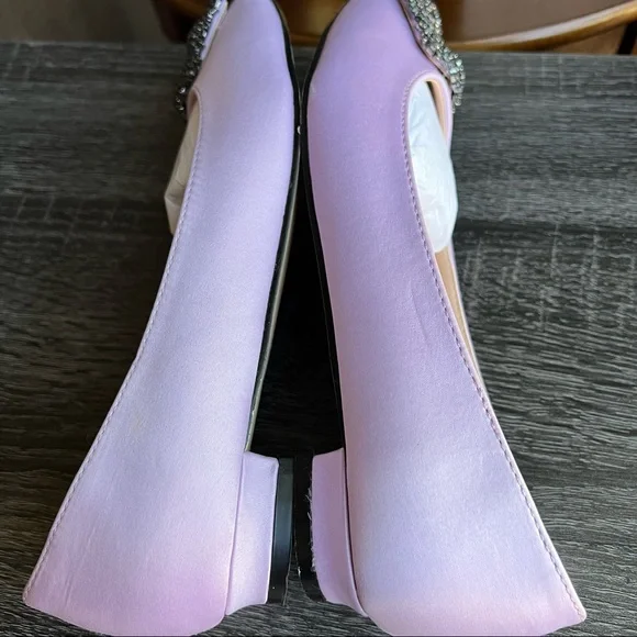 Manolo Blahnik Hangisi Embellished Lilac Flats EU36/US6 Used Once (see pics) - Picture 7 of 15